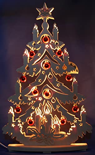 3D Schwibbogen LED Tanne mit Kugeln, 72cm x 38cm Ratags - Handwerkskunst aus dem Erzgebirge 3D Schwibbogen LED Tanne mit Kugeln, 72cm x 38cm Ratags - Handwerkskunst aus dem Erzgebirge von hand.kunst.ERZ