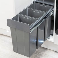 Integrierter Ausziehbarer Küchenmüll - & Recyclingkorb Für 300 Mm Unterschrank 3 X 10 Liter Mit Selbsteinschluss Und Fächern von handleandhome