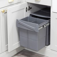 Untertheke Integrierter Großer Küchen-Auszugskorb in Dunkelgrau Für 400 Mm Breiten Schrank | 2 X 20L Fächer Basis Angebracht Recycling Von Abfall von handleandhome