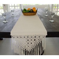 2M Makramee Tischläufer | Weiß von handmadeIAM