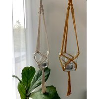 Makramee Windlicht Hängend | Blumenampel Makramee Windlicht Hängend | Blumenampel von handmadeMRA