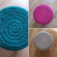 Häkelhocker Sitzkissen Sitzhocker Poufs Aus Baumwolle Sitzpouf Strickhocker Ottoman von handmadePassionByAS