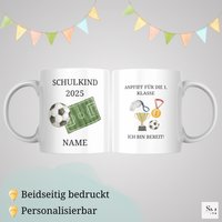 Personalisierte Tasse Einschulung 2025 - Fußball | Geschenk Schulkind Junge Mädchen Keramiktasse Schultüte Einschulungsgeschenk Personalisierte Tasse Einschulung 2025 - Fußball | Geschenk Schulkind Junge Mädchen Keramiktasse Schultüte Einschulungsgeschenk von handmadebynenaShop