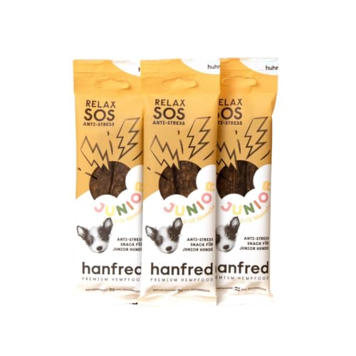 SOS Relax Junior Stangerl für Hunde, mit Huhn, funktioneller Snack zur Unterstützung bei Unruhe & Stress, speziell für Junge Hunde, Monoprotein von hanfred