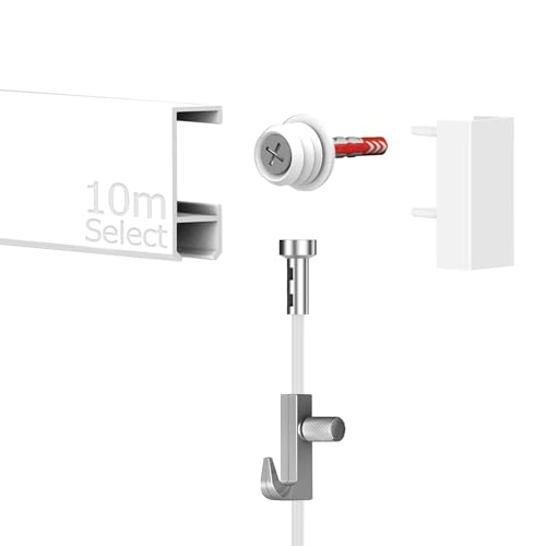 10 Meter Bilderschienen - Select - Komplett Set in Weiß von Hang-it von hang-it