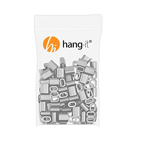 hang-it 100 x Pressöse für 2 mm Ø Perlonseile oder Stahlseile von hang-it