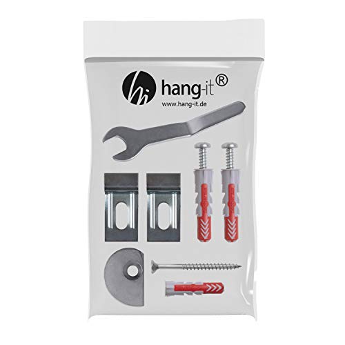 hang-it Bilder Diebstahlsicherung und Schrägmontage Set für verpresste Aluminium Rahmen inkl. Spezialschlüssel von hang-it