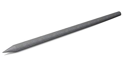 Runder Pfosten aus dem Recycling-Kunststoff hanit®; verrottungsfeste, witterungsbeständige Zaunpfähle mit Spitze, 175 cm, Ø 7cm, grau (1) von hanit