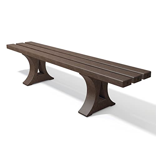 hanit® Canetti - wetterfeste Gartenbank ohne Lehne, Parkbank aus recyceltem Kunststoff (2,0 m) von hanit
