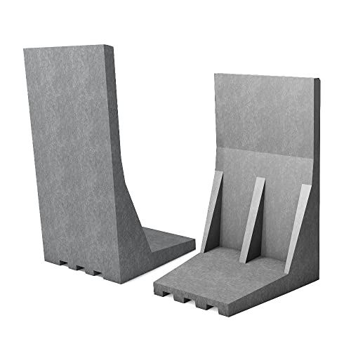hanit® L-Stein aus recyceltem Kunststoff, Winkelstütze, Mauerscheibe 50cm breit, 80cm hoch, grau (2 Stück (1m)) von hanit
