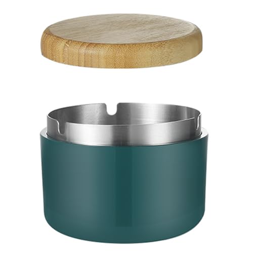 Outdoor Aschenbecher mit Deckel für Draussen, Kunststoffgehäuse Aschenhalter Edelstahl Innenfutter, Aschenbecher mit Deckel für Terrasse, Garten, Tischplatte Bar von hanlongyu