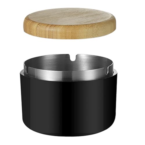 Outdoor Aschenbecher mit Deckel für Draussen, Kunststoffgehäuse Aschenhalter Edelstahl Innenfutter, Aschenbecher mit Deckel für Terrasse, Garten, Tischplatte Bar von hanlongyu