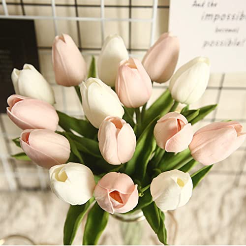 hanlongyu 20 Stück Tulpen künstliche Blumen für Tischdekoration, künstliche Blumensträuße, realistische Tulpen Blumen Dekor für Hochzeit, Party, Büro, Küche, Heimdekoration von hanlongyu