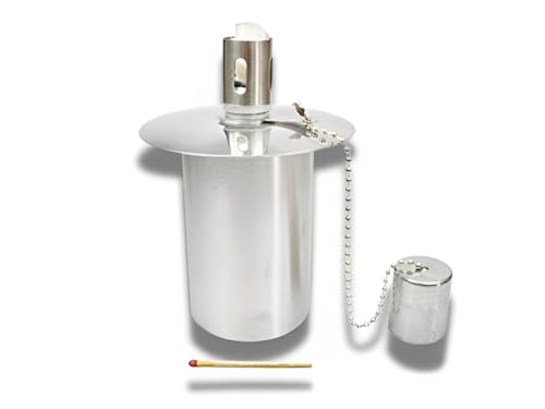 Edelstahl-Ölbehälter für Gartenfackeln & Brenner – 115 cm³ – Mit Kindersicherung – Ø 5,1 cm – TÜV-geprüft – Set mit 10 Stück – Hanna's Laden von hanna's laden Für Bastler und Hobbykünstler
