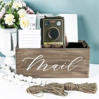 Multifunktionsfach Arbeitsplatte Post Und Stiftehalter Aus Holz, Aufbewahrungsbox Für Briefe, Scheine, Notizen, Dokumente Zubehör Multifunktionsfach Arbeitsplatte Post Und Stiftehalter Aus Holz, Aufbewahrungsbox Für Briefe, Scheine, Notizen, Dokumente Zubehör von hannarobertsshop