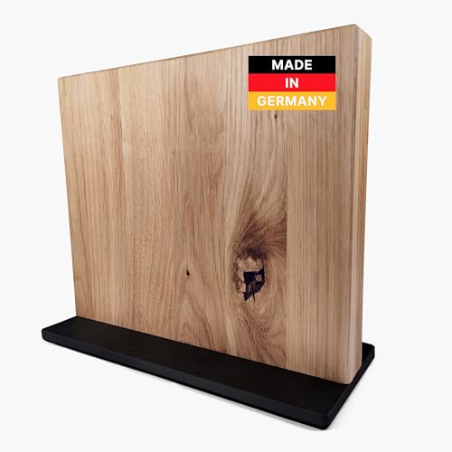 hannes.design Magnetischer Messerblock Holz - handgemachter Messermagnetblock aus Eiche, nachhaltig verpackt - konkurrenzlos starke Magnete - Magnetic Knife Block - 30 x 26 x 13 cm groß & massiv von hannes.design