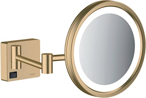 hansgrohe AddStoris - Kosmetikspiegel mit LED-Beleuchtung, Schminkspiegel mit Beleuchtung, Rasierspiegel mit 3-fach Vergrößerung, Brushed Bronze, 41790140 hansgrohe AddStoris - Kosmetikspiegel mit LED-Beleuchtung, Schminkspiegel mit Beleuchtung, Rasierspiegel mit 3-fach Vergrößerung, Brushed Bronze, 41790140 von hansgrohe