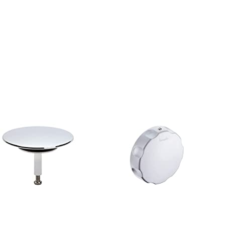 Hansgrohe Chrom-Wannendeckelventil 96153000 - Bad G 1.5, Flexaplus, Exafill und Excentra-Fill & Ersatzteil Drehgriff für Excentra Fill/Flexaplus, Chrom von hansgrohe