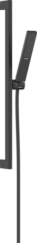 hansgrohe wassersparendes Duschset Pulsify E, Sparduschkopf (EcoSmart) mit Brausestange 65cm, Schlauch und Halterung, Stabhandbrause mit 1 Strahlart, Mattschwarz von hansgrohe