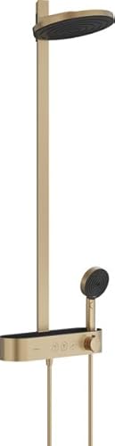 Hansgrohe Pulsify S Showerpipe 260, 2 Strahlarten (EcoSmart) mit ShowerTablet Select 400, 24241, Farbe: Brushed Bronze von hansgrohe