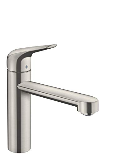 hansgrohe Küchenarmatur (Wasserhahn Küche 360° schwenkbar, hoher Komfort-Auslauf 120mm, Standardanschlüsse) Edelstahl Finish von hansgrohe