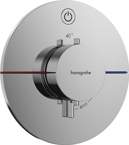 hansgrohe ShowerSelect Comfort S - Thermostat Unterputz, Armatur mit Sicherheitssperre (SafetyStop) bei 40° C, rundes Thermostat, Mischbatterie für 1 Verbraucher, Chrom von hansgrohe