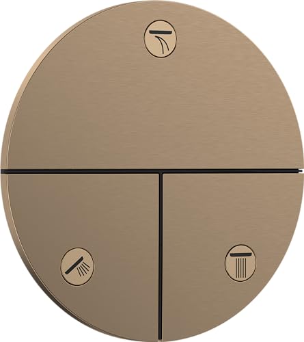 hansgrohe ShowerSelect Comfort S - Ventil für Unterputz-Montage von ShowerSelect Comfort Thermostaten (3 Verbraucher), Brushed Bronze von hansgrohe