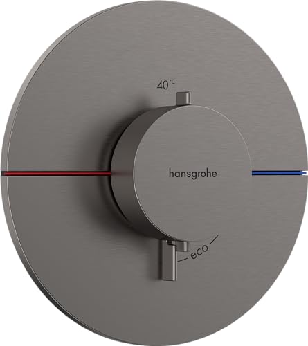 hansgrohe ShowerSelect Comfort S - Thermostat Unterputz, Armatur mit Sicherheitssperre (SafetyStop) bei 40° C, rundes Thermostat, Mischbatterie für 3 Verbraucher, Brushed Black Chrome von hansgrohe