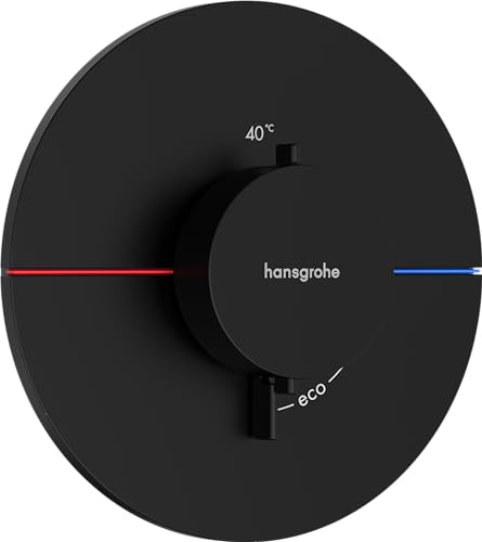 hansgrohe ShowerSelect Comfort S - Thermostat Unterputz, Armatur mit Sicherheitssperre (SafetyStop) bei 40° C, rundes Thermostat, Mischbatterie für 3 Verbraucher, Mattschwarz von hansgrohe