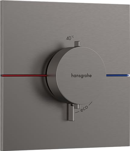 hansgrohe ShowerSelect Comfort E - Thermostat Unterputz, Armatur mit Sicherheitssperre (SafetyStop) bei 40° C, eckiges Thermostat, Mischbatterie für 3 Verbraucher, Brushed Black Chrome von hansgrohe