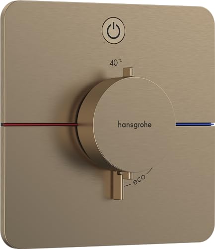 hansgrohe ShowerSelect Comfort Q - Thermostat Unterputz, Armatur mit Sicherheitssperre (SafetyStop) bei 40° C, Thermostat, Mischbatterie für 1 Verbraucher, Brushed Bronze von hansgrohe