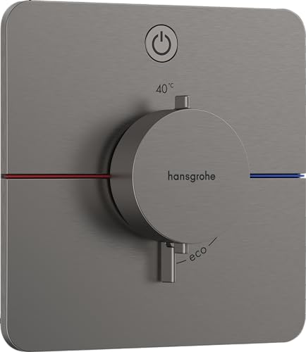 hansgrohe ShowerSelect Comfort Q - Thermostat Unterputz, Armatur mit Sicherheitssperre (SafetyStop) bei 40° C, Thermostat, Mischbatterie für 1 Verbraucher, Brushed Black Chrome von hansgrohe