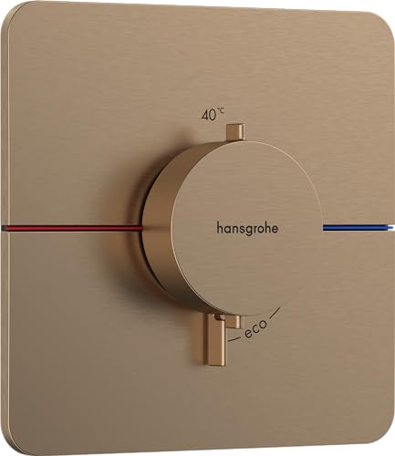 hansgrohe ShowerSelect Comfort Q - Thermostat Unterputz, Armatur mit Sicherheitssperre (SafetyStop) bei 40° C, Thermostat, Mischbatterie für 3 Verbraucher, Brushed Bronze von hansgrohe