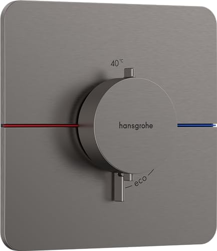 hansgrohe ShowerSelect Comfort Q - Thermostat Unterputz, Armatur mit Sicherheitssperre (SafetyStop) bei 40° C, Thermostat, Mischbatterie für 3 Verbraucher, Brushed Black Chrome von hansgrohe