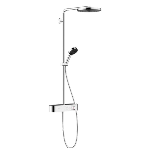 hansgrohe Duschsystem Pulsify S, Brausekopf 260mm, Duschset mit Thermostat, Handbrause, Brauseschlauch, Duschstange, Regendusche (Kopfbrause) mit 1 Strahlart, Chrom von hansgrohe