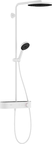 hansgrohe Duschsystem Pulsify S, Brausekopf 260mm, Duschset mit Thermostat, Handbrause, Brauseschlauch, Duschstange, Regendusche (Kopfbrause) mit 1 Strahlart, Mattweiß hansgrohe Duschsystem Pulsify S, Brausekopf 260mm, Duschset mit Thermostat, Handbrause, Brauseschlauch, Duschstange, Regendusche (Kopfbrause) mit 1 Strahlart, Mattweiß von hansgrohe