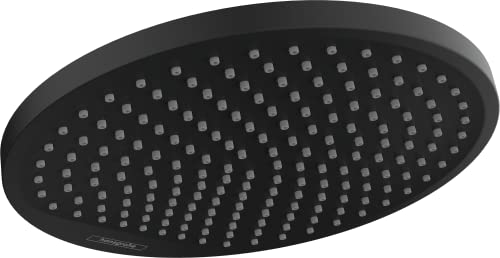 hansgrohe Crometta S - wassersparende Kopfbrause (EcoSmart), Duschbrause (240 mm), Regendusche mit 1 Strahlart für Wand- oder Deckenmontage, Brausekopf mit Antikalk-Funktion, Mattschwarz, 26724670 von hansgrohe