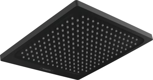 hansgrohe Crometta E - Kopfbrause, eckige Duschbrause (240 x 240 mm), Regendusche mit 1 Strahlart für Wand- oder Deckenmontage, Brausekopf mit Antikalk-Funktion, Mattschwarz, 26726670 von hansgrohe
