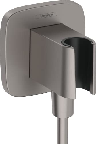 hansgrohe Wandanschluss mit Duschkopfhalterung FixFit Q, Brushed Black Chrome von hansgrohe