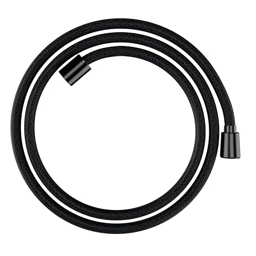hansgrohe Designflex - universal Textil Duschschlauch 1,60 m, mit Verdrehschutz, flexibler Brauseschlauch mit Knickschutz, inkl. Dichtungsringe, Brushed Black Chrome von hansgrohe
