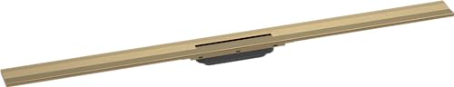 hansgrohe Fertigset Duschrinne RainDrain Flex, Abflussrinne 1200mm, Bodenablauf Dusche kürzbar zur Wandmontage, Brushed Bronze von hansgrohe