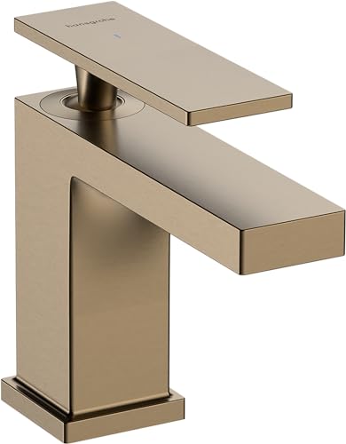 hansgrohe Tecturis E - Waschtischarmatur für Kaltwasser ohne Ablauf, Wasserhahn für Gäste WC mit Auslauf Höhe 90 mm, Mischbatterie Waschbecken wassersparend (EcoSmart+), Brushed Bronze, 73013140 von hansgrohe