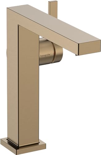 hansgrohe Tecturis E - Waschtischarmatur ohne Ablauf, energiesparend (CoolStart), Wasserhahn Bad mit Auslauf Höhe 150 mm, Mischbatterie Waschbecken wassersparend (EcoSmart+), Brushed Bronze von hansgrohe