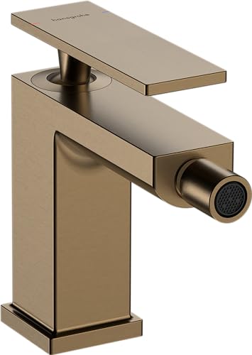 hansgrohe Tecturis E - Bidetarmatur mit Zugstangen-Ablauf, Wasserhahn Bad mit Auslauf Höhe 101 mm, Einhebel-Bidetmischer, Brushed Bronze von hansgrohe