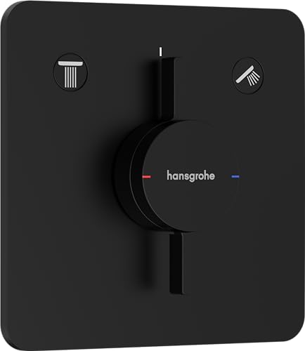 hansgrohe DuoTurn Q - Duscharmatur Unterputz für 2 Verbraucher, Mischbatterie Dusche, Einhebelmischer für iBox universal 2, Mattschwarz von hansgrohe