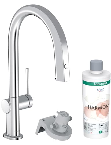 hansgrohe Aqittura M91 FilterSystem - Küchenarmatur mit Wasserfilter, inkl. Schlauchbox (sBox) und Filter-Kartusche Harmony, 3 Wege Wasserhahn Küche 210mm, Brause ausziehbar, schwenkbar, Chrom von hansgrohe