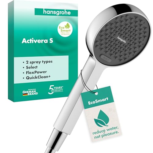 hansgrohe Activera Select S - wassersparender Duschkopf 7,2 l/min (EcoSmart), Handbrause mit 2 Strahlarten, runde Duschbrause, Sparduschkopf mit Antikalk-Funktion, Chrom, 28033000 von hansgrohe