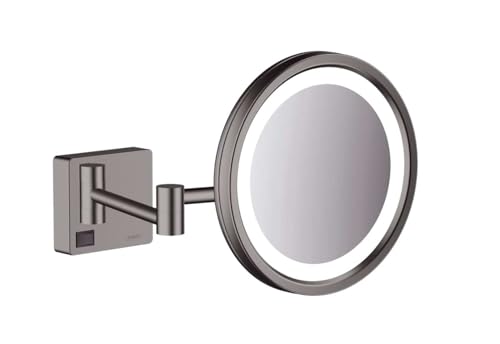 hansgrohe AddStoris - Kosmetikspiegel mit LED-Beleuchtung, Schminkspiegel mit Beleuchtung, Rasierspiegel mit 3-fach Vergrößerung, Brushed Black Chrome, 41790340 hansgrohe AddStoris - Kosmetikspiegel mit LED-Beleuchtung, Schminkspiegel mit Beleuchtung, Rasierspiegel mit 3-fach Vergrößerung, Brushed Black Chrome, 41790340 von hansgrohe