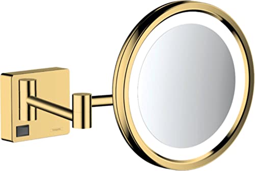 hansgrohe AddStoris - Kosmetikspiegel mit LED-Beleuchtung, Schminkspiegel mit Beleuchtung, Rasierspiegel mit 3-fach Vergrößerung, Polished Gold Optic, 41790990 hansgrohe AddStoris - Kosmetikspiegel mit LED-Beleuchtung, Schminkspiegel mit Beleuchtung, Rasierspiegel mit 3-fach Vergrößerung, Polished Gold Optic, 41790990 von hansgrohe