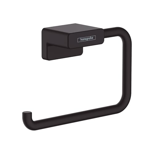 hansgrohe AddStoris - Toilettenpapierhalter, Klopapierhalter für Wandmontage, Klorollenhalter, verdeckte Befestigung, Badezimmer Zubehör, Mattschwarz, 41771670 von hansgrohe